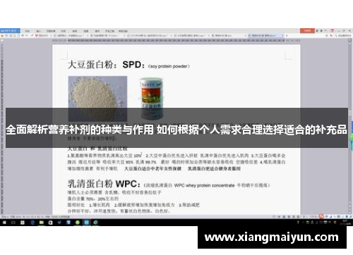 全面解析营养补剂的种类与作用 如何根据个人需求合理选择适合的补充品 全面解析营养补剂的种类与作用 如何根据个人需求合理选择适合的补充品